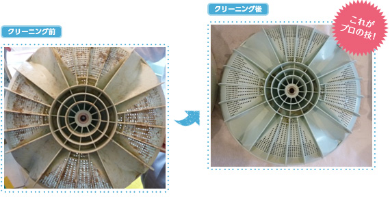 洗濯機クリーニングビフォーアフター裏